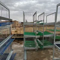 قفس سه طبقه بزرگ مخصوص پرورش مرغ