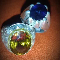 انگشتر سیترین و یاقوت کبود