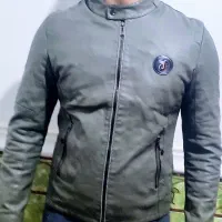 کت چرم سبز زیتونی