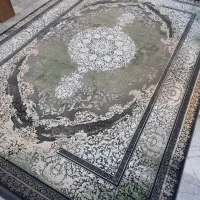 فرش۹متری۱۲۰۰شانه گل برجسته طوسی سبز /سرای فرش|فرش|مشکین‌دشت, |دیوار