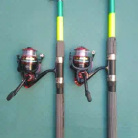 چوب با چرخ ماهیگیری رنبو چوب 3/60 با چرخ 7000 و نخ