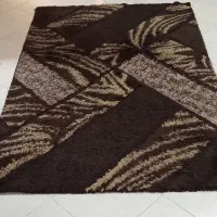 قالیچه شگی 4 متری قهوه ای