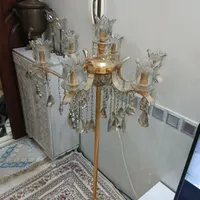 آباژور برنجی کنار سالنی ۷ شاخه با لوازم|چراغ خواب و آباژور|تهران, بهارستان|دیوار