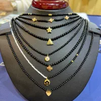 گردنبند طلا و سنگ مروارید عقیق فیروزه اپال گارنت