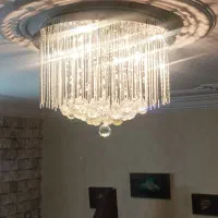 لوستر کریستال با لوازم اضافی دو عدد|لوستر و چراغ آویز|کرج, شهرک لاله|دیوار