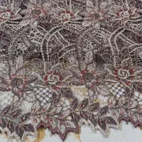 پارچه گیپور  ابریشم سنگ دوزی شده|لباس|فامنین, |دیوار