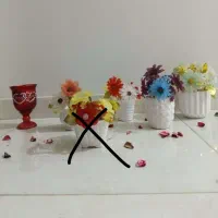 گل های کریستالی با گلدان