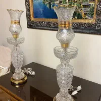 یک جفت چراغ کریستال لاله چک بسیار زیبا|لوستر و چراغ آویز|تهران, ونک|دیوار