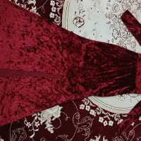 پیراهن مجلسی مخمل زرشکی|لباس|گناباد, |دیوار