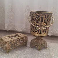 سطل وجا دستمال کاغذی برنزی|صنایع دستی و سایر لوازم تزئینی|خرمدره, |دیوار