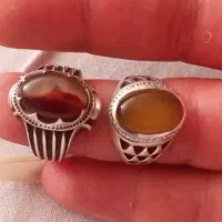 انگشتر نقره عیار بالا شرف شمس و عقیق مصور