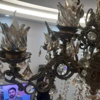 لوستر ۵شاخه و ۱۰ شعله در حد نو|لوستر و چراغ آویز|اردبیل, |دیوار