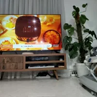 میز تلویزیون ام دی اف طرح چوب نقش برجسته