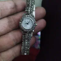 ساعت نقره زنانه سیاه قلم