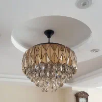 دو عدد لوستر سه بعدی طلایی سایز 55|لوستر و چراغ آویز|رشت, معلم|دیوار