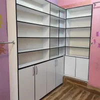 قفسه تمام ام دی اف سفید|کتابخانه، شلف، قفسههای دیواری|چالوس, |دیوار