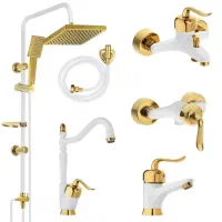 ست شش تیکه شیرالات قاجاری مدل سفید طلا m2 دوکاره