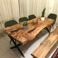 میز ناهارخوری چوب ورزین و طرح روستیک|میز و صندلی غذاخوری|کرج, گلستان|دیوار