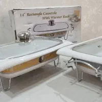 سوفله خوری چینی مستطیلی با پایه استیل نو وارمردار|ظروف سرو و پذیرایی|تهران, تهرانسر مرکزی|دیوار
