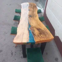 میز چوب گردو کار شده|میز و صندلی غذاخوری|ساری, |دیوار