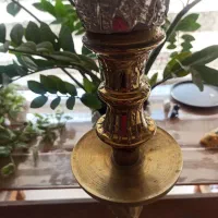 قلیان برنجی سه قپه و چوب سرخ