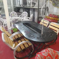 میز آتشدان بیضی ۱ × ۲  مبلمان باغی ویلایی صندلی|مبلمان خانگی و میز عسلی|خمینی‌شهر, |دیوار