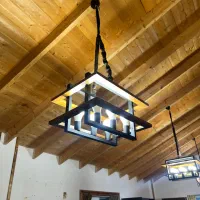 لوستر چوب فلز|لوستر و چراغ آویز|تهران, آسمان|دیوار