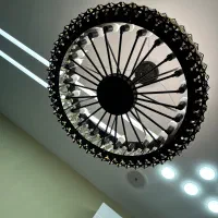 لوستر مینیمال مشکی رنگ با کریستال شامپاینی|لوستر و چراغ آویز|تهران, شهرک چیتگر|دیوار