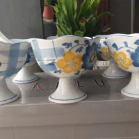 پیاله پایه دار چینی گل پنبه
