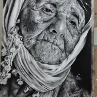 تابلو نقاشی سیاه قلم،مدادرنگی،ابرنگ|تابلو، نقاشی، عکس|تهران, فلسطین (میدان انقلاب)|دیوار