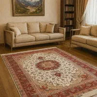 فرش دستباف (بساک) فرشتو با خونت ست کن|فرش|مشکین‌دشت, |دیوار