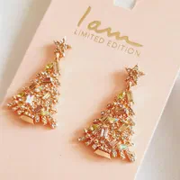 گوشواره آویز کوتاه درخت نگینی چند رنگ|بدلیجات|گرگان, |دیوار