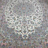 جفت فرش دستبافت ۶متری پشم و ابریشم با بافت درجه یک