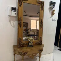 اینه کنسول چوب طلایی|مبلمان خانگی و میز عسلی|شیراز, فرهنگیان|دیوار