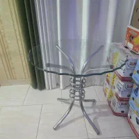 میز غذا خوری شیشه و استیل