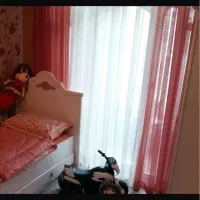 دوعدد والان پرده گلبهی رنگ