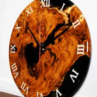 ساعت دیواری لوکس چوب و رزین