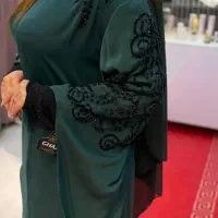 مانتو عبایی در حد نو و بسیار شیک رنگ آبی کاربون