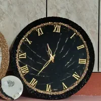 ست ساعت وجاکلیدی مشکی طلایی