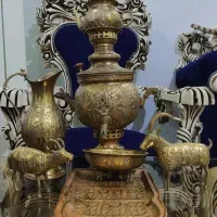کتری قوری برنجی ست کامل سماور زغالی