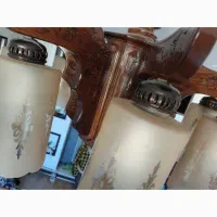 لوستر چوبی شیک طراحی روی چوب کار دست