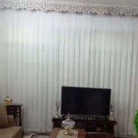 کتیبه و پرده طرح تارعنکبوتی رنگ استخوانی