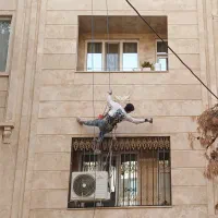 طناب کار راپل نمای ساختمان عایق پشت بام اسپایدرمن