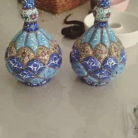 دو عدد کوزه مینا کاری کاملا نو سالم