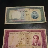 ۲۰۰ریالی و ۱۰۰ریالی پهلوی|کلکسیون سکه، تمبر، اسکناس|رشت, پیرسرا|دیوار