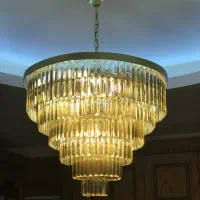 لوستر تسمه ای ۱۰شاخه کریستال