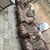 مبل استیل 7 نفره با 3 تکه میز در حد نو