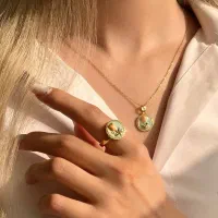 گردنبند و انگشتر مینا کاری