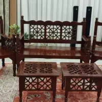 مبل سنتی ۴ نفره به همراه ۲عدد عسلی|مبلمان خانگی و میز عسلی|اراک, |دیوار