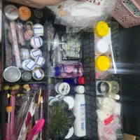 وسایل کاشت ناخن در حد نو با چراغ و...